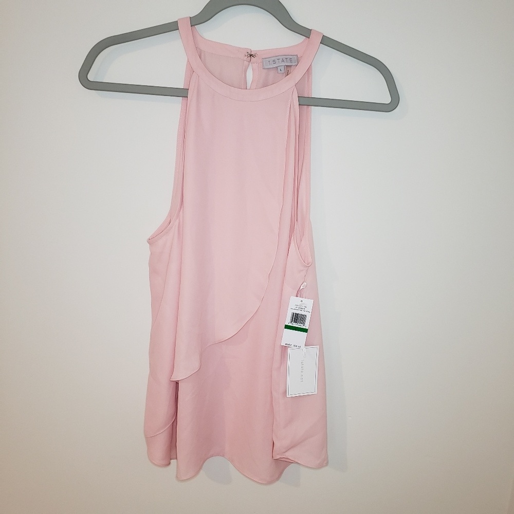 1.State High-neck Flowing Pastel Top